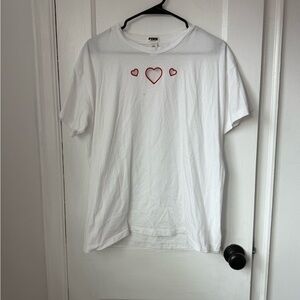 PINK Victoria's Secret Red and White Short Sleeve Tees